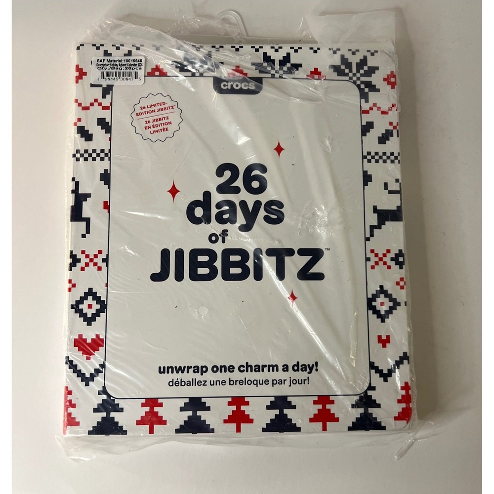 Crocs 26 Days of Jibbitz Holiday‎ 2025 Advent Calendar NIP